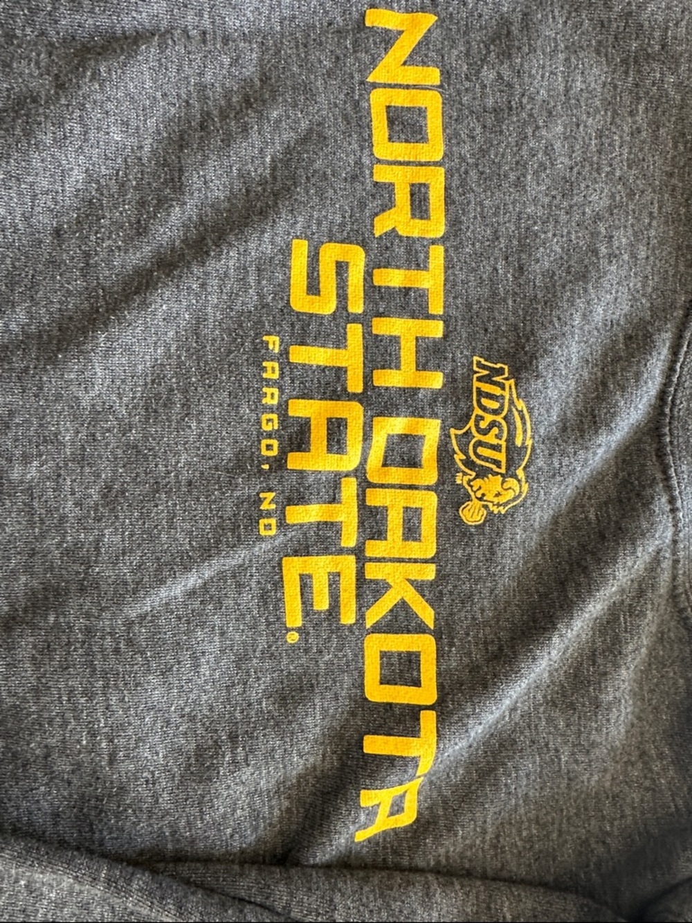 North Dakota State Yellow Logo Heather Gray Tee